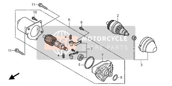 Honda NSC502WH 2013 Startend Motor voor een 2013 Honda NSC502WH